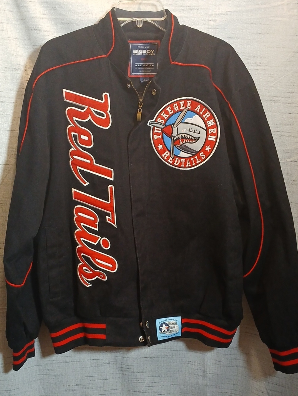 Tuskegee Airmen RedTails Black Bomber Jacket Sz L